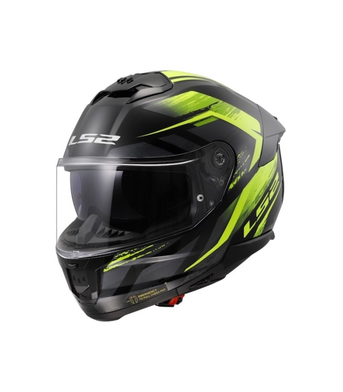 Casco LS2 FF808 Stream II Fury Gloss Black Hi-Vis Yellow