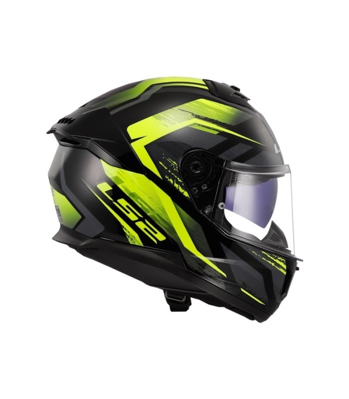 Casco LS2 FF808 Stream II Fury Gloss Black Hi-Vis Yellow