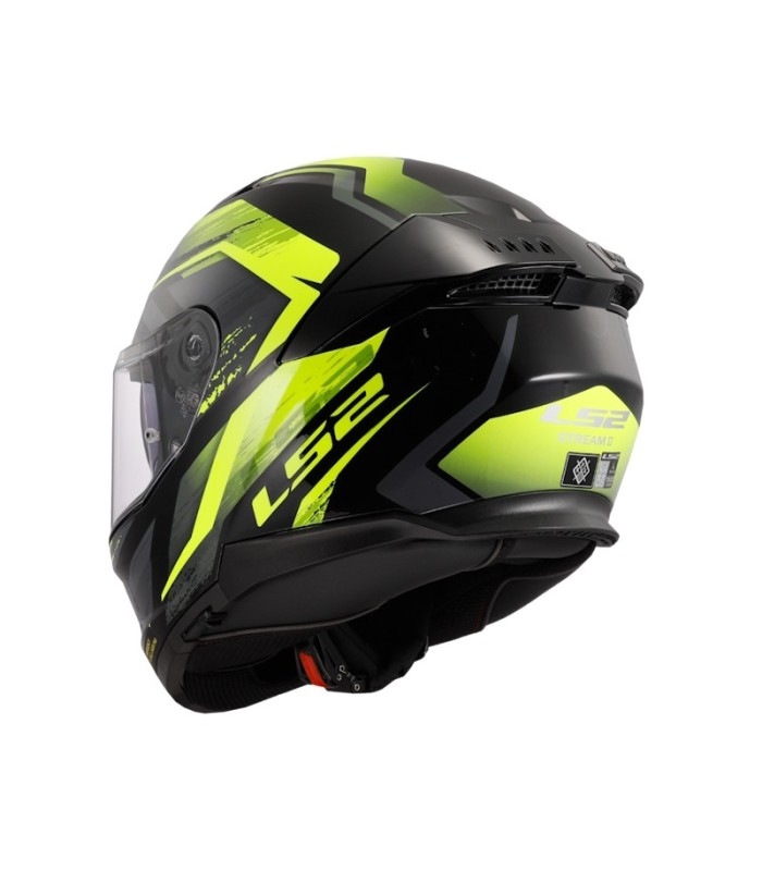 Casco LS2 FF808 Stream II Fury Gloss Black Hi-Vis Yellow