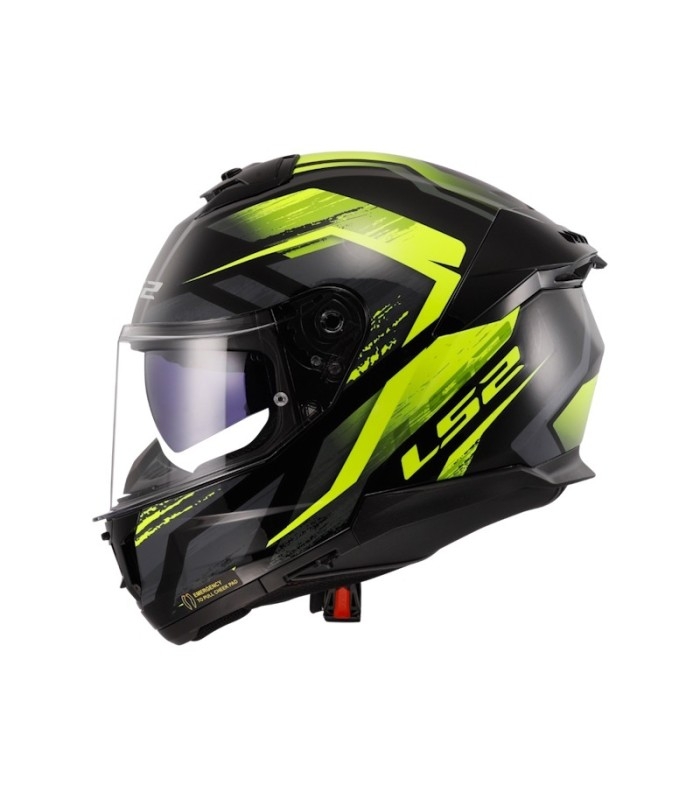 Casco LS2 FF808 Stream II Fury Gloss Black Hi-Vis Yellow