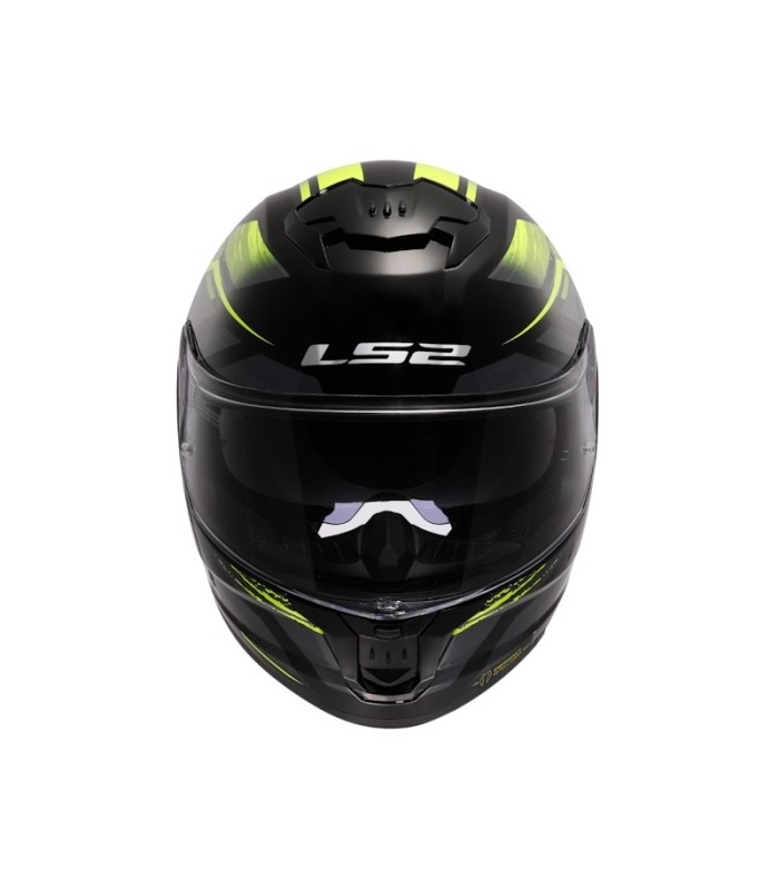 Casco LS2 FF808 Stream II Fury Gloss Black Hi-Vis Yellow