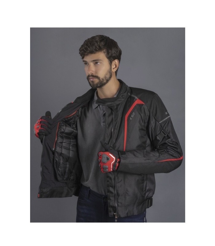 Chaqueta LS2 Sepang Man Black Grey Red